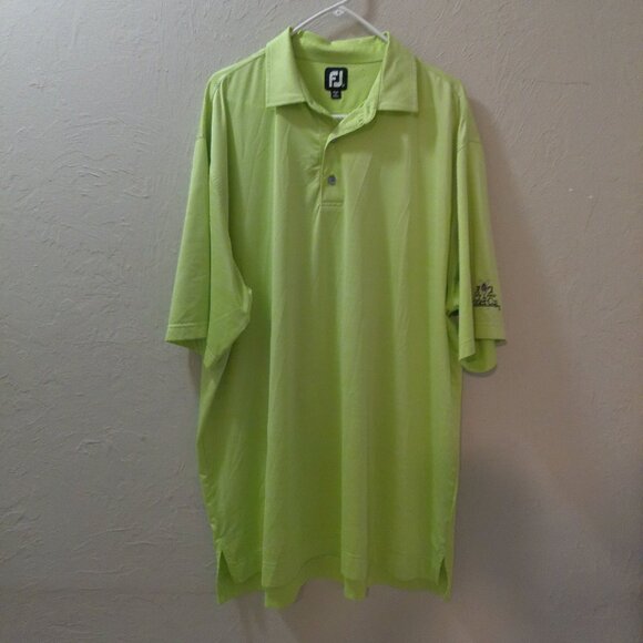 FootJoy Ryder Cup Alpine Kirkbrae Men’s Golf Polo Shirt Neon Green Size 2XL - Picture 1 of 5
